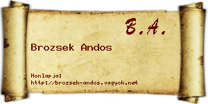 Brozsek Andos névjegykártya